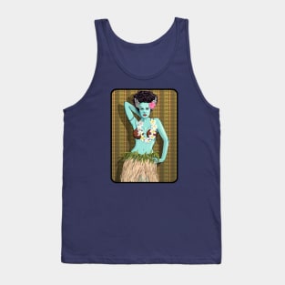 Tiki Hula Bride with thatch background Tank Top